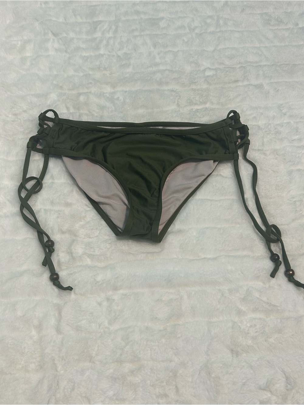 Gianni Bini Olive Green Side-Tie Bikini Bottoms sz: small